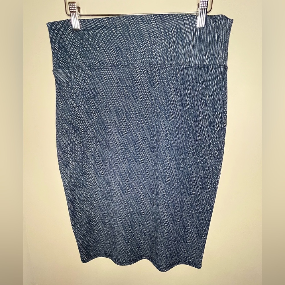 Hybrid & Company Blue White Pencil Skirt Stretch Women's Size XL